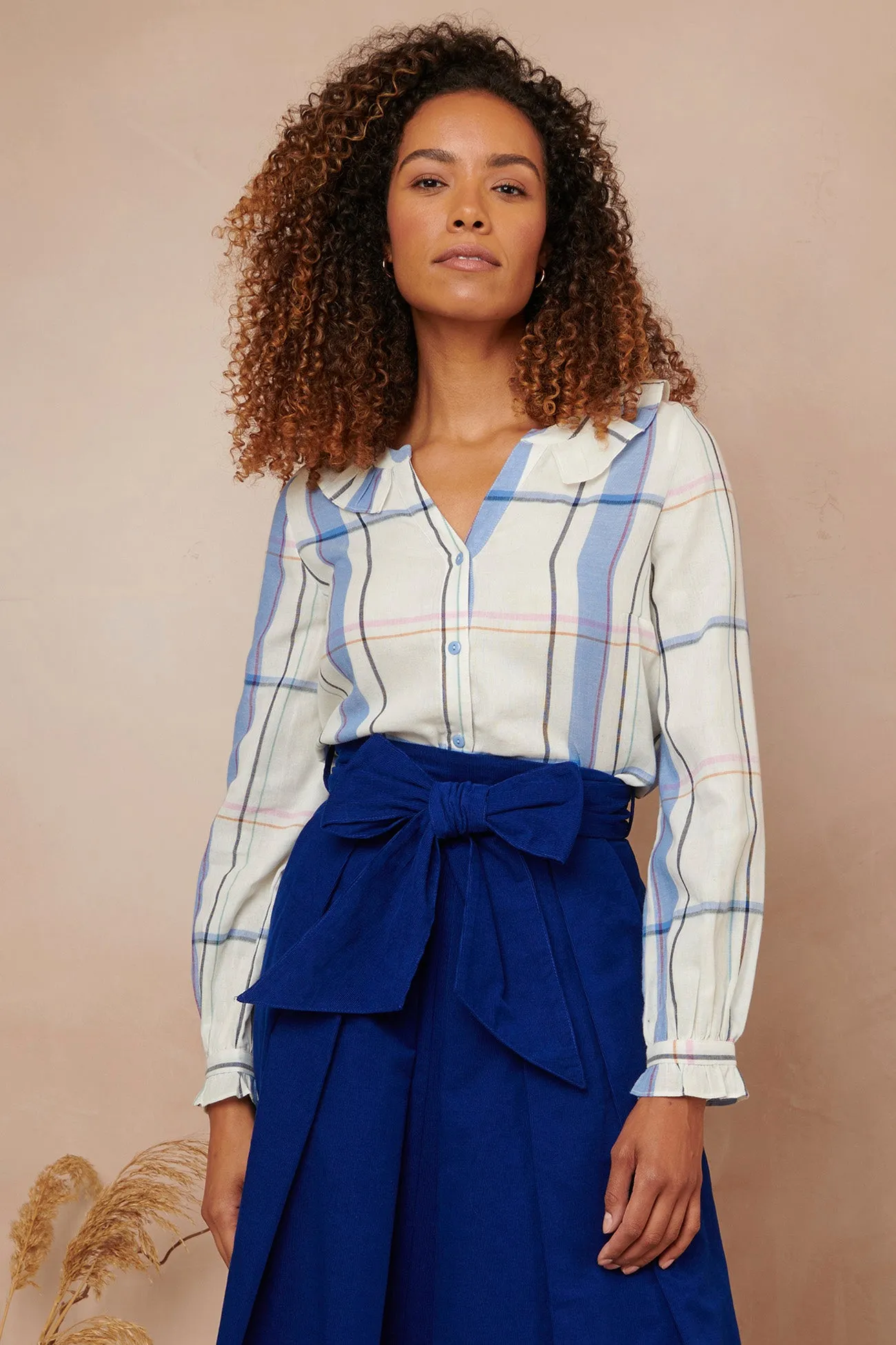 Susie Sunset Haze Plaid Blouse