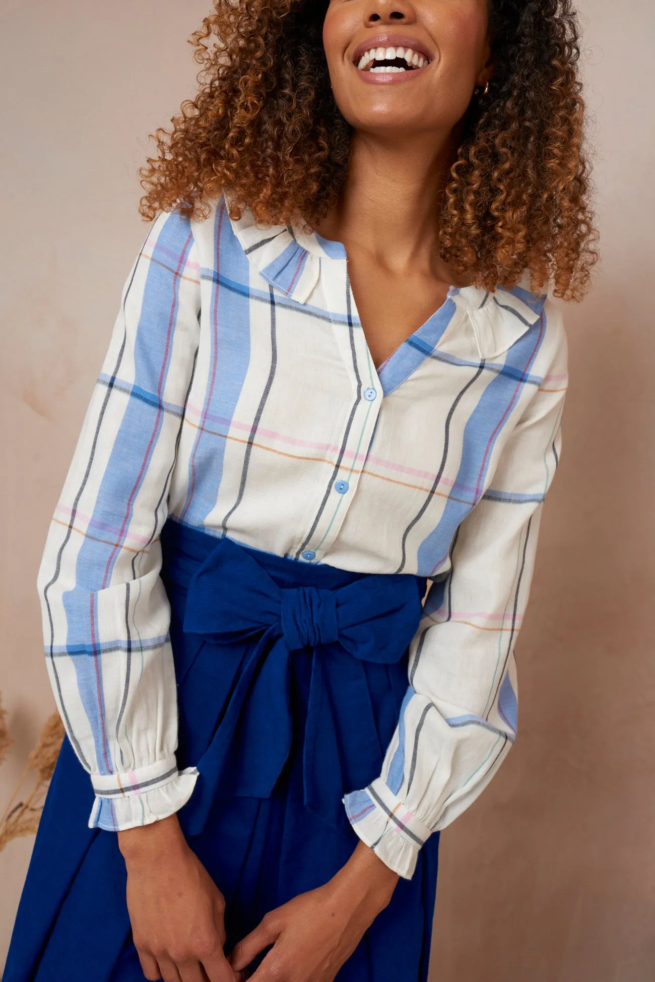 Susie Sunset Haze Plaid Blouse