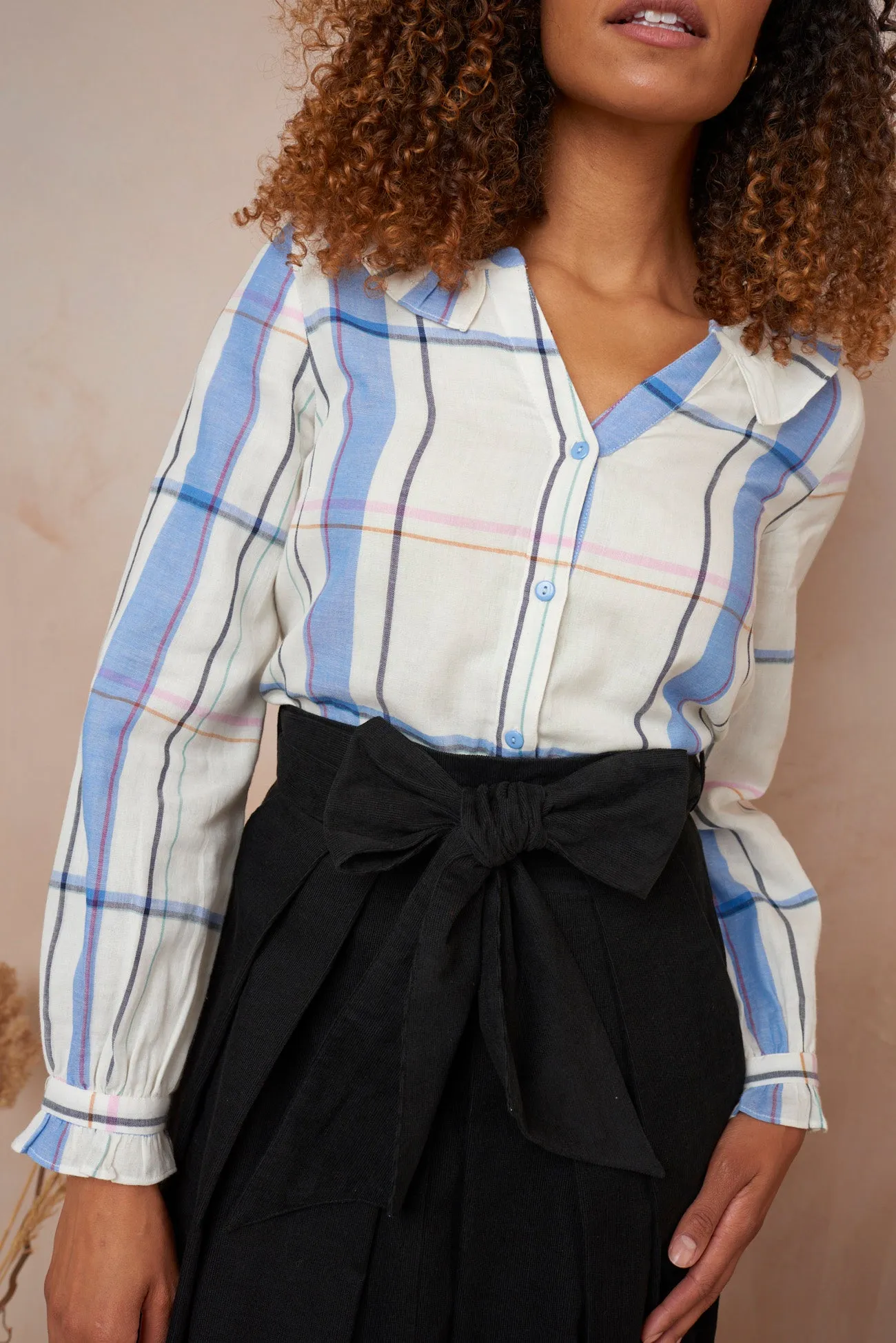 Susie Sunset Haze Plaid Blouse