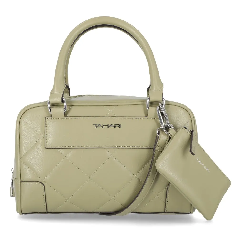 Tahari Suzann Quilt Satchel Handbag