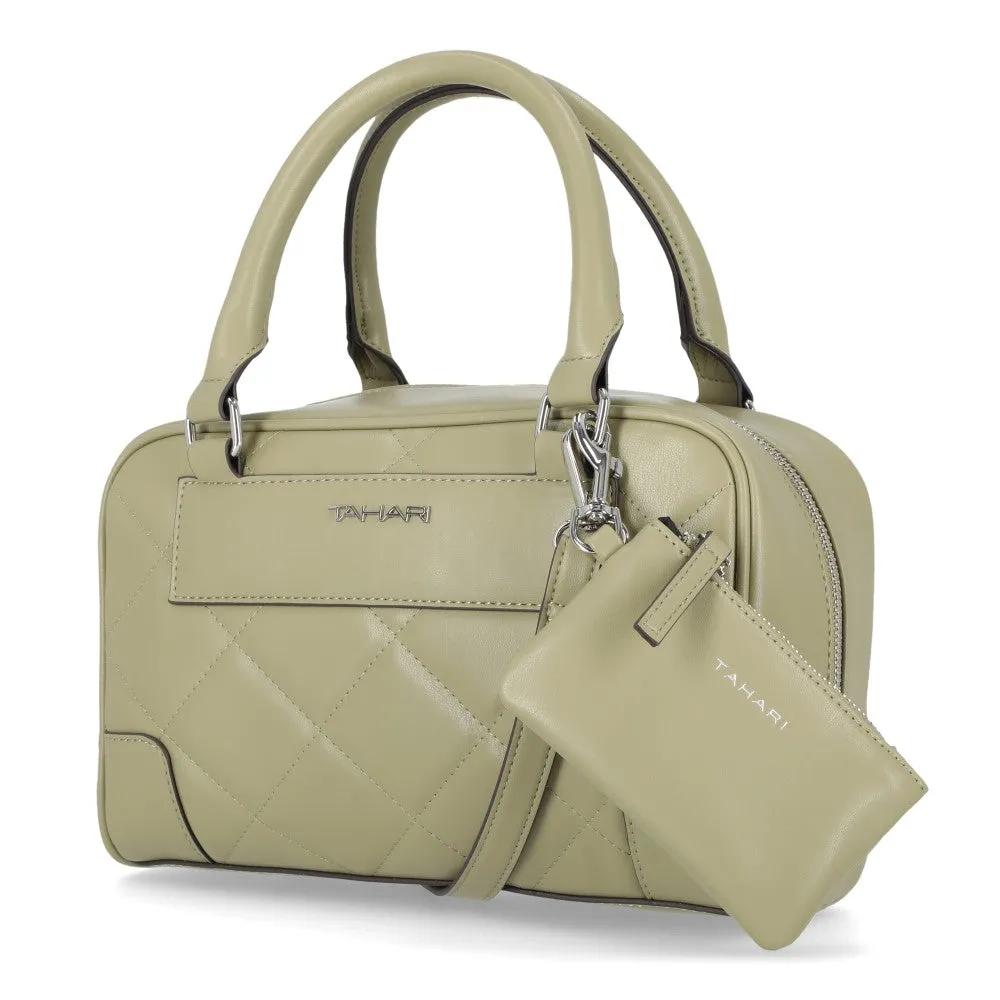 Tahari Suzann Quilt Satchel Handbag