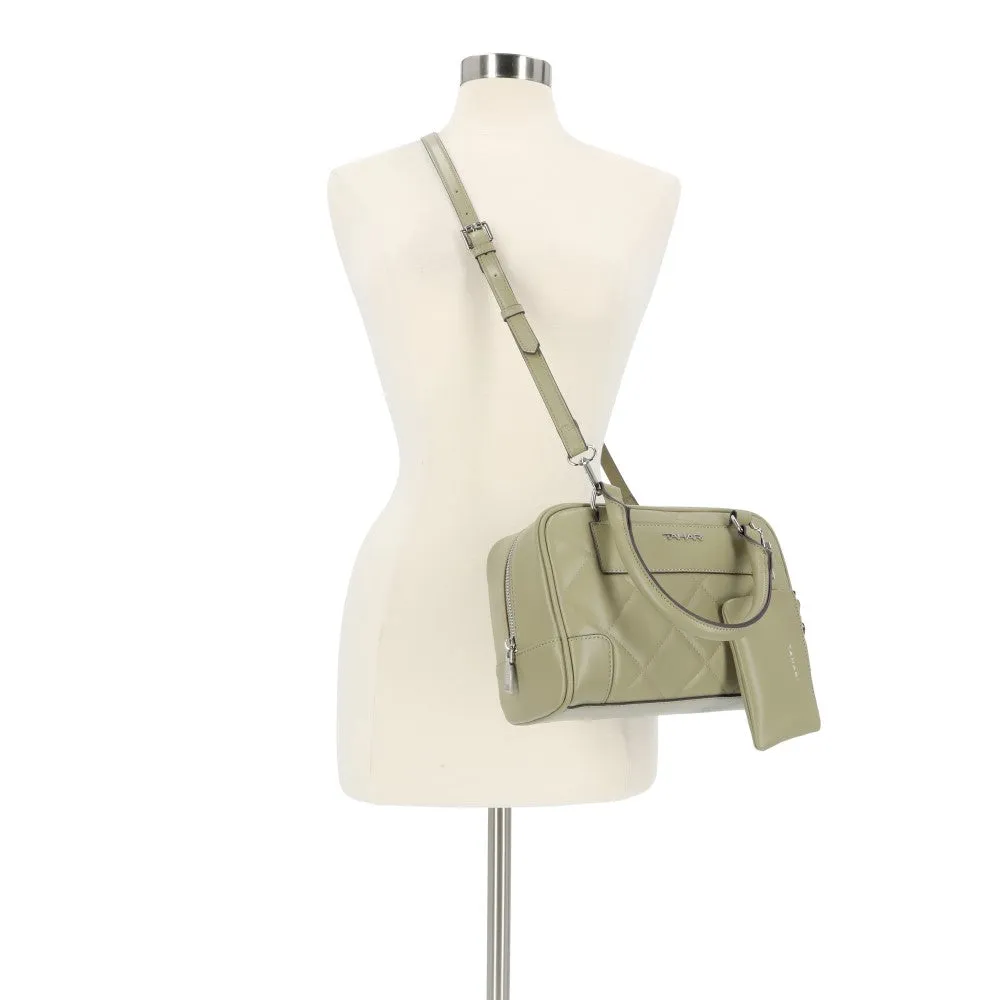 Tahari Suzann Quilt Satchel Handbag