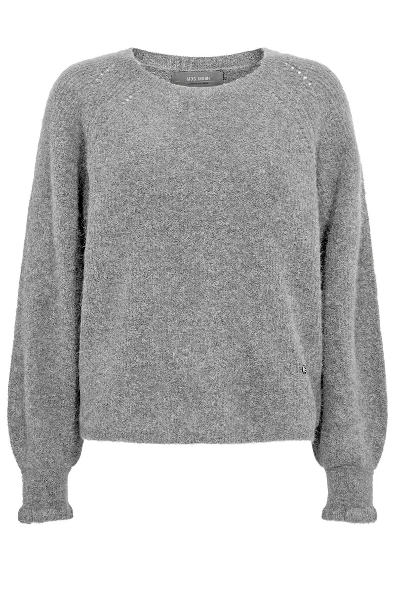 Talli Ls Knit | Grey Melange | Strik fra Mos Mosh