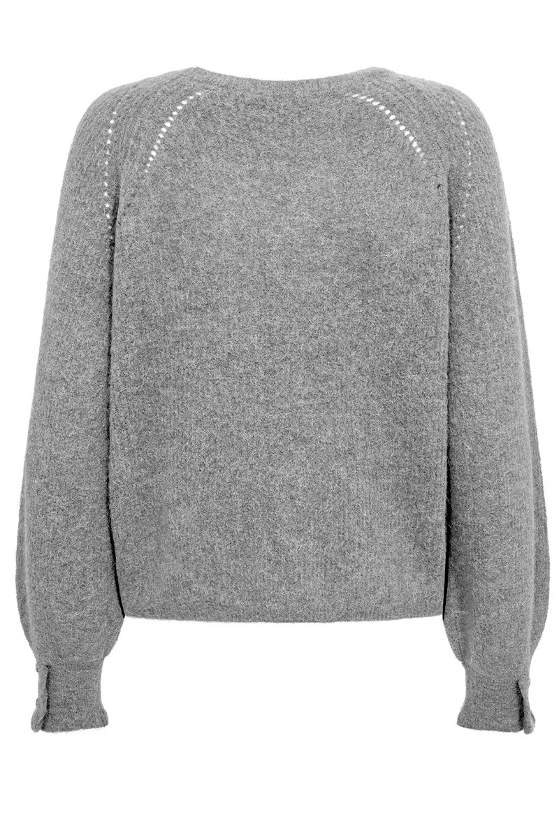 Talli Ls Knit | Grey Melange | Strik fra Mos Mosh