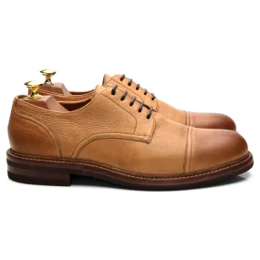 Tan Brown Leather Cap Toe Derby UK 8 EU 42