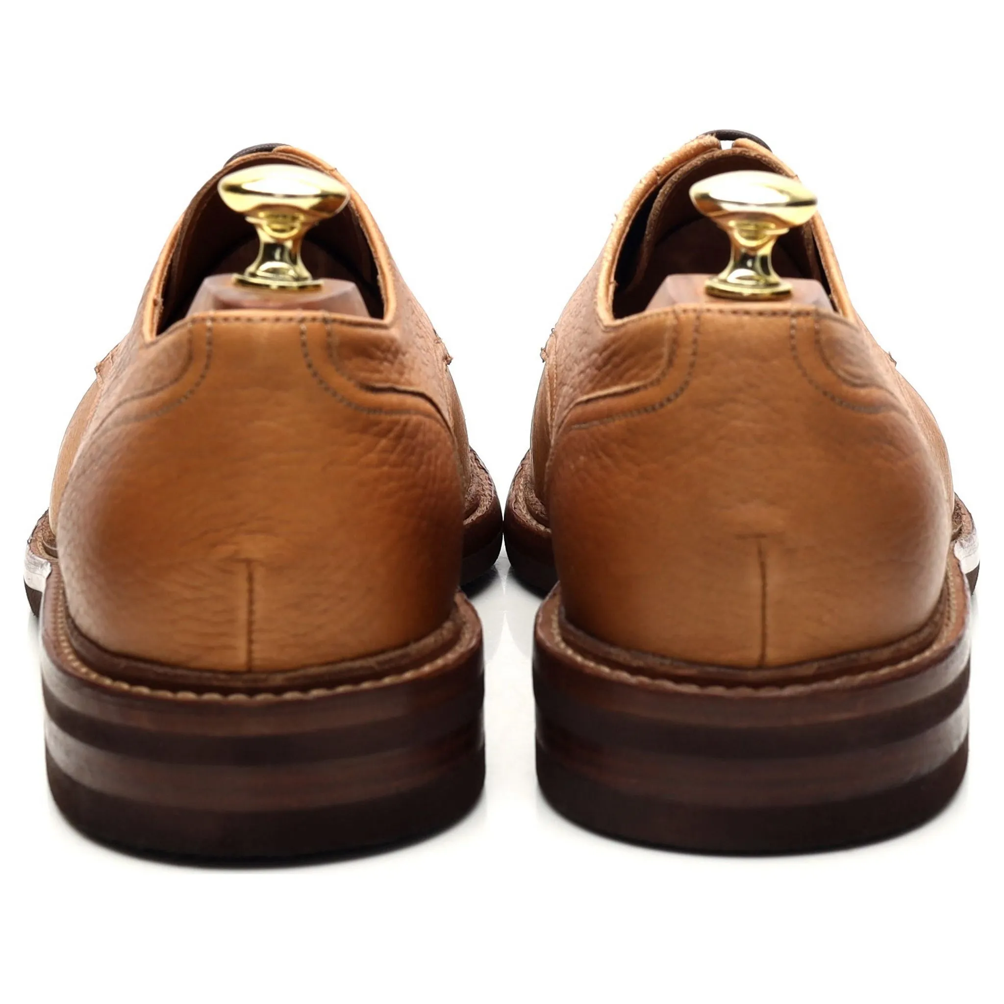 Tan Brown Leather Cap Toe Derby UK 8 EU 42