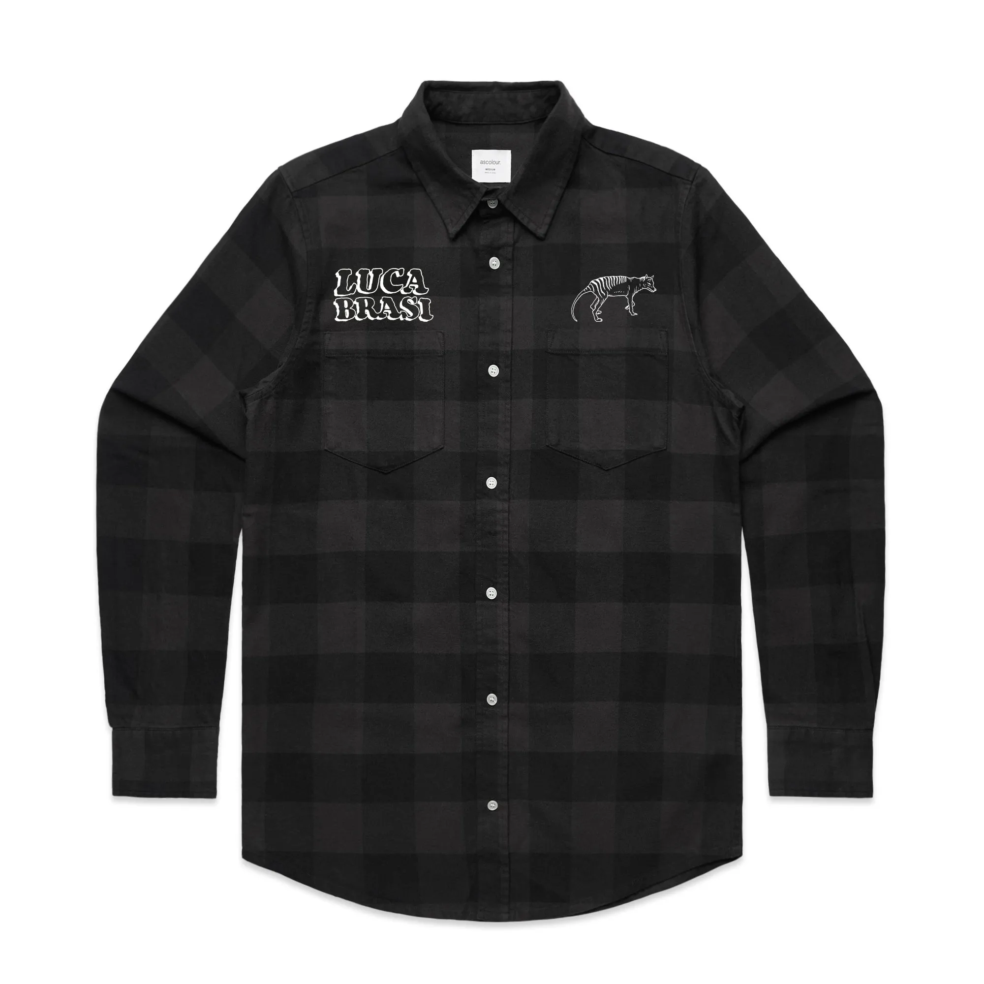 Tassie Tiger Flannel Shirt (Black/Grey)