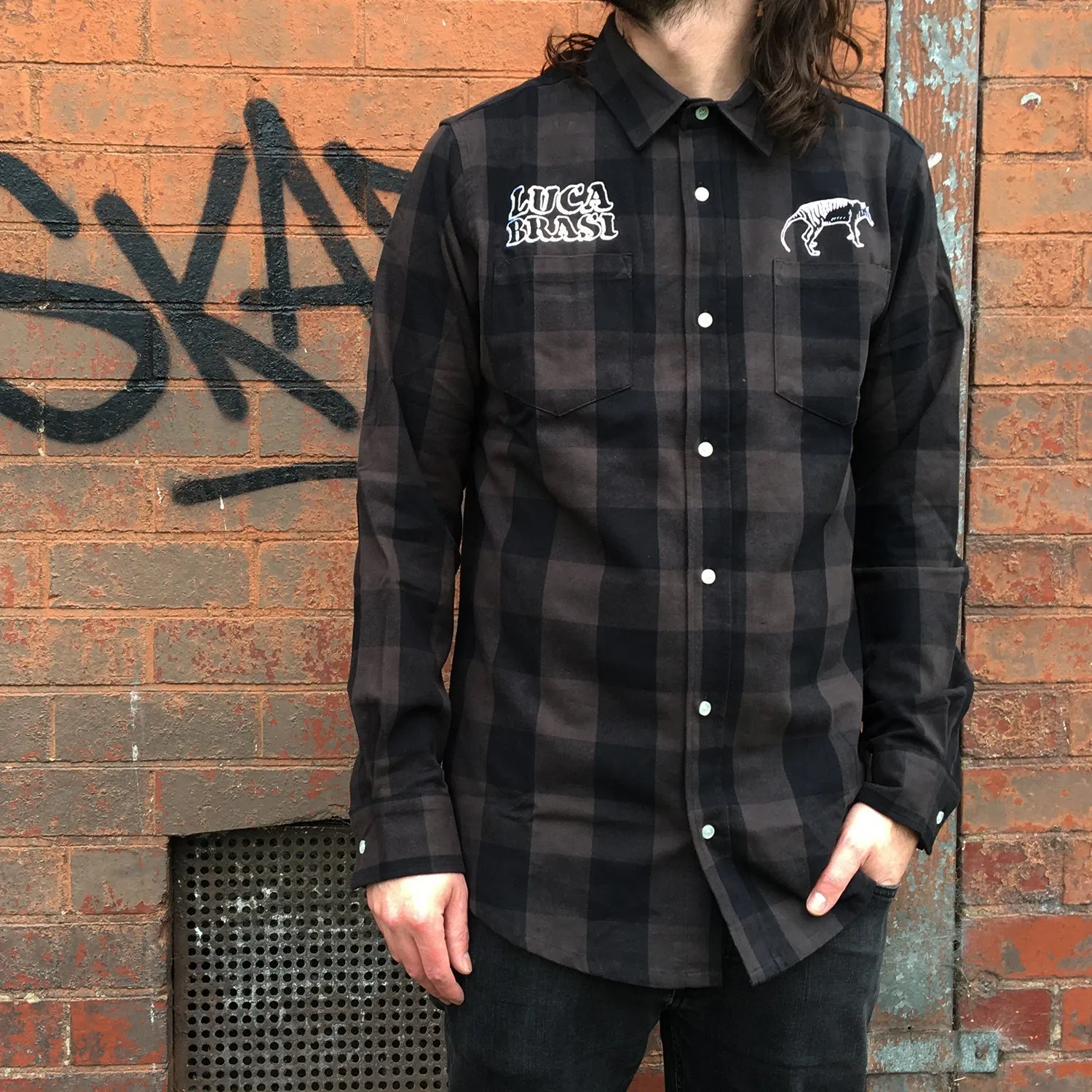 Tassie Tiger Flannel Shirt (Black/Grey)