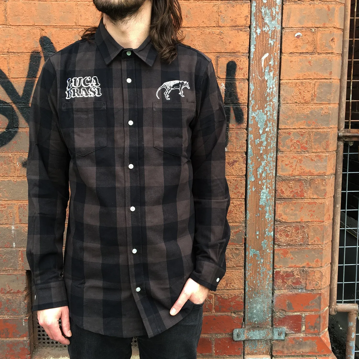 Tassie Tiger Flannel Shirt (Black/Grey)