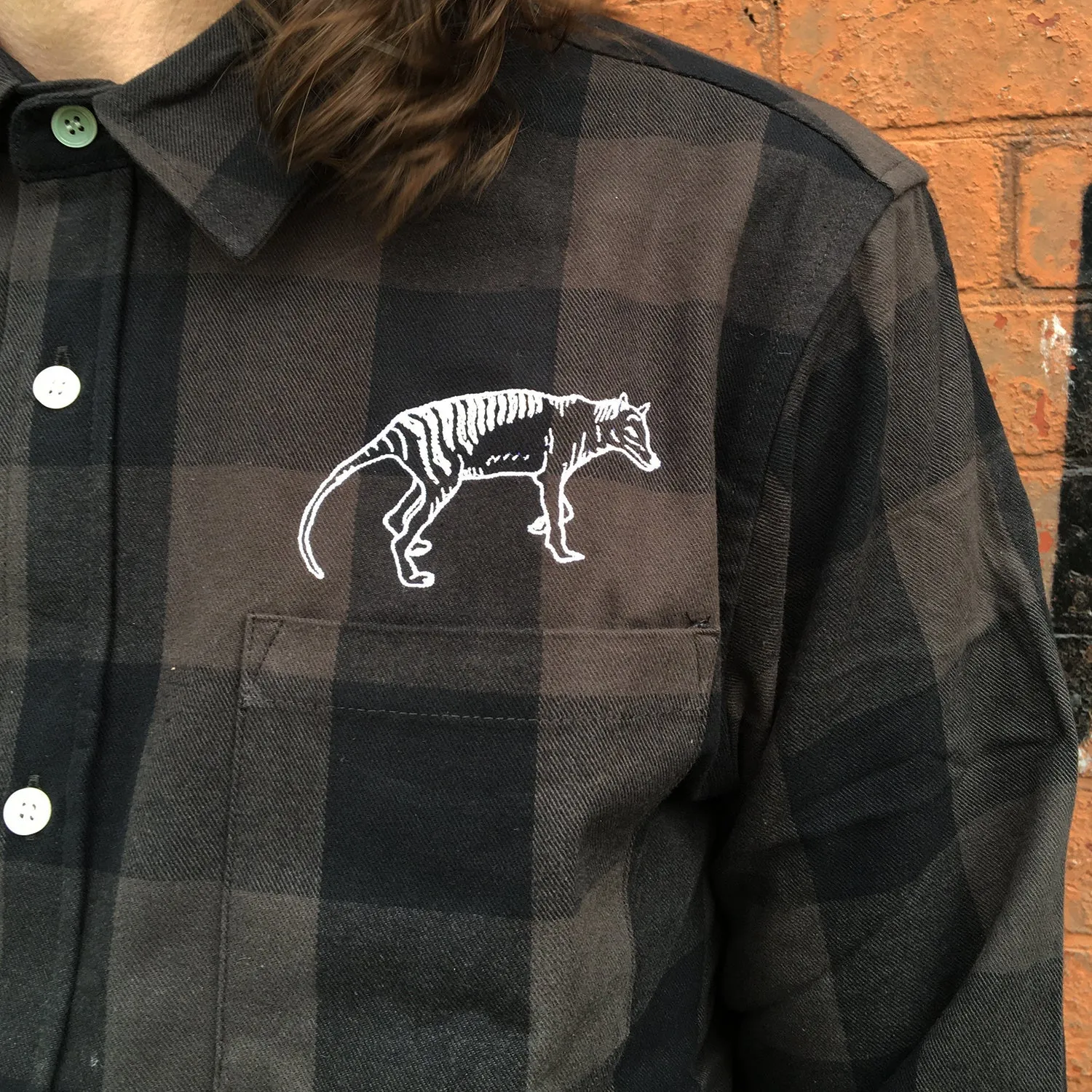 Tassie Tiger Flannel Shirt (Black/Grey)