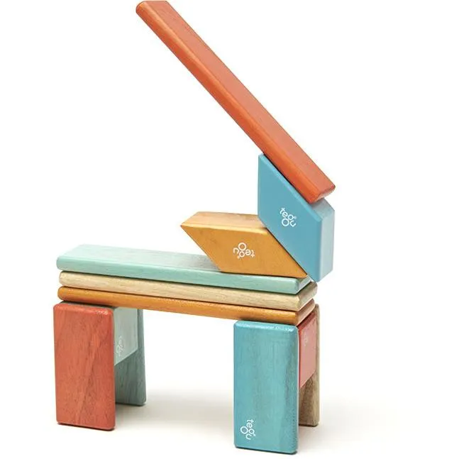 Tegu 14-Piece Magnetic Block Set - Sunset