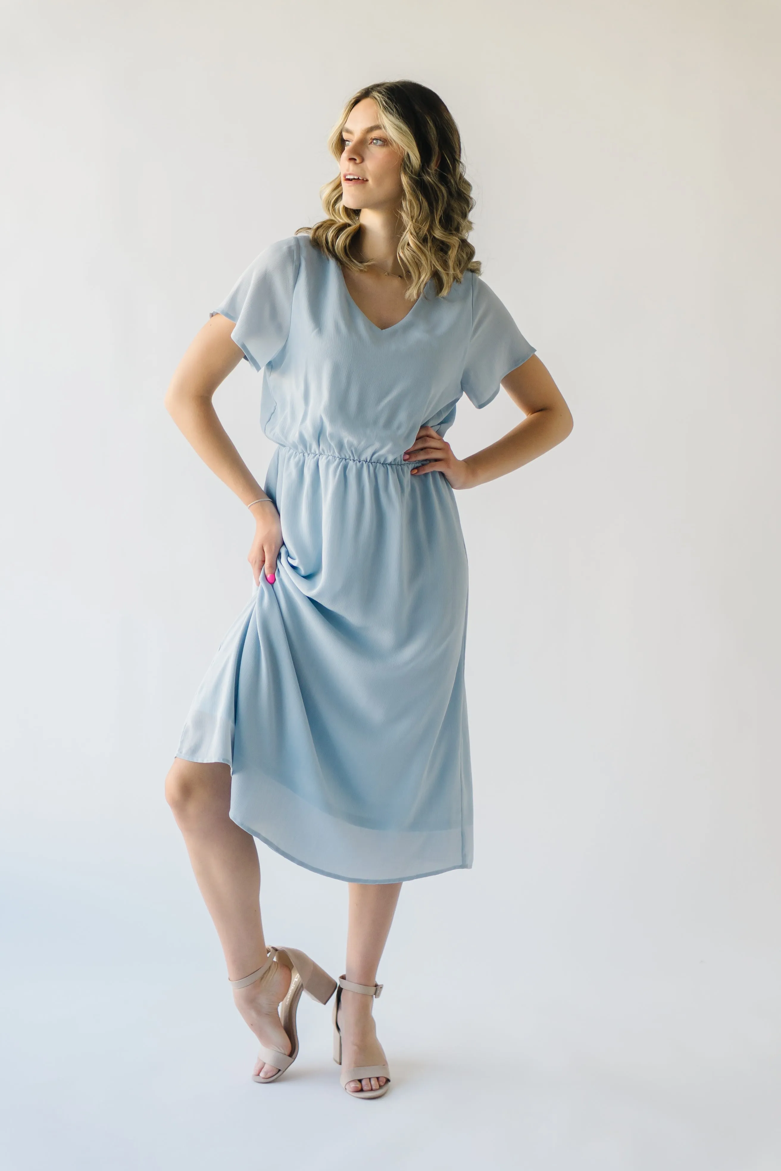 The Derby Dress in Dusty Blue