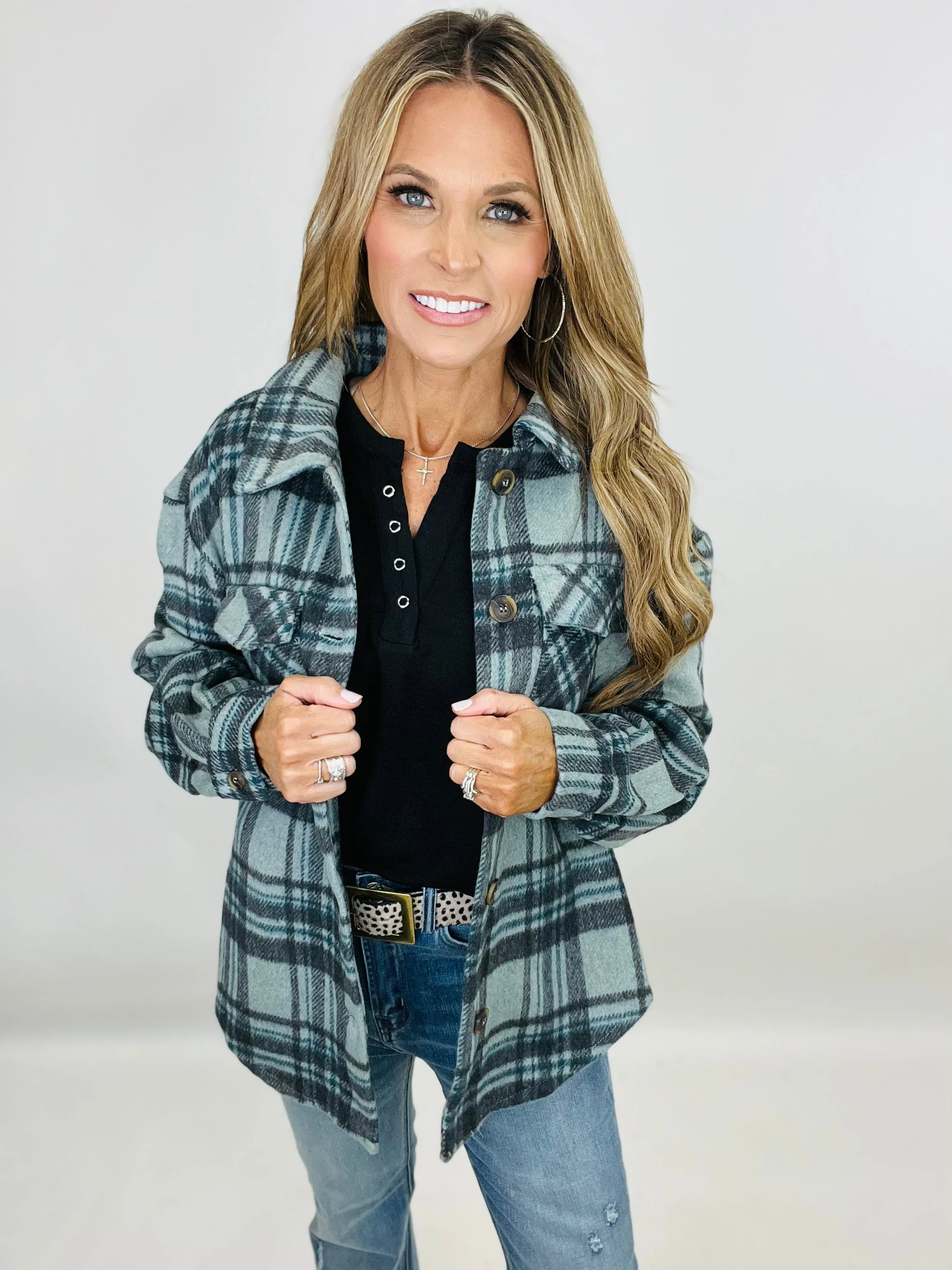 THE LESLIE FLANNEL TOP---FLASH SALE