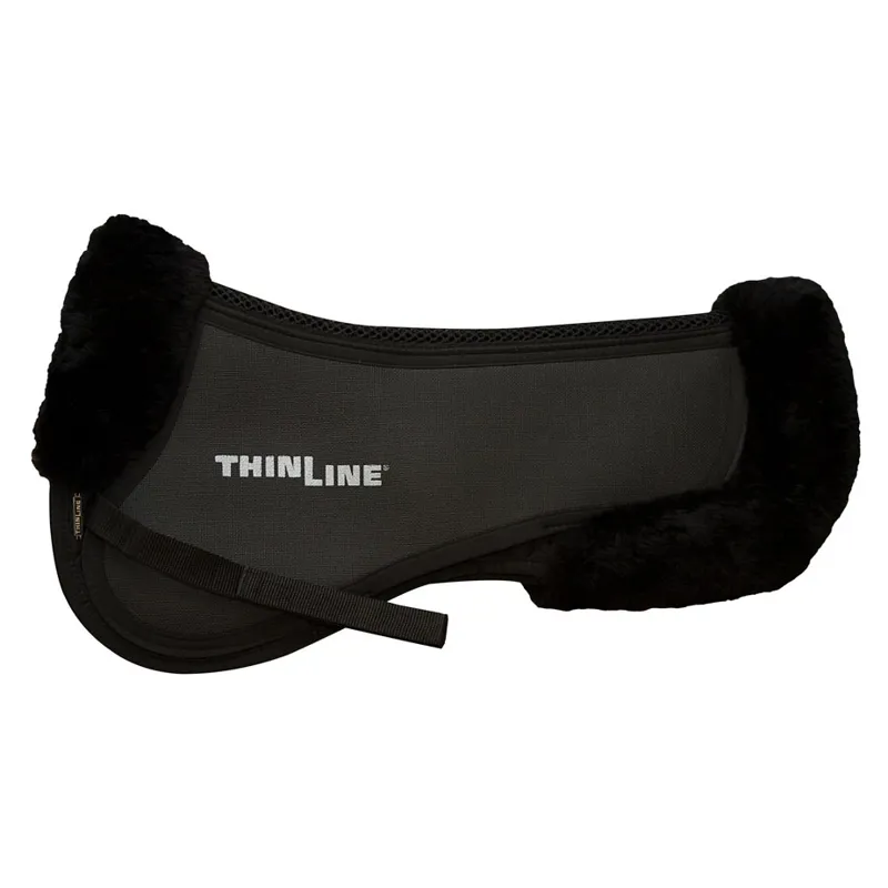 ThinLine Trifecta Half Pad with Sheepskin Rolls - Black/Black