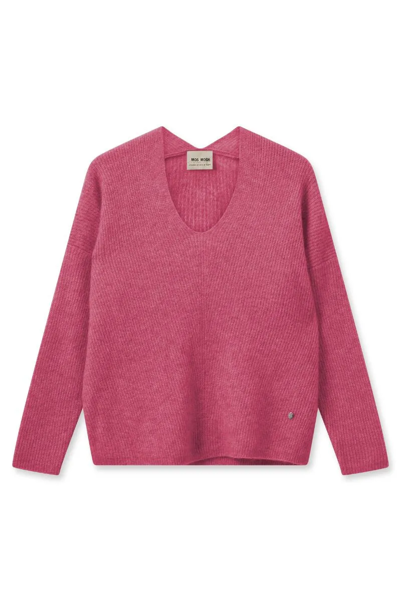 Thora V-Neck Knit | Camellia Rose | Strik fra Mos Mosh