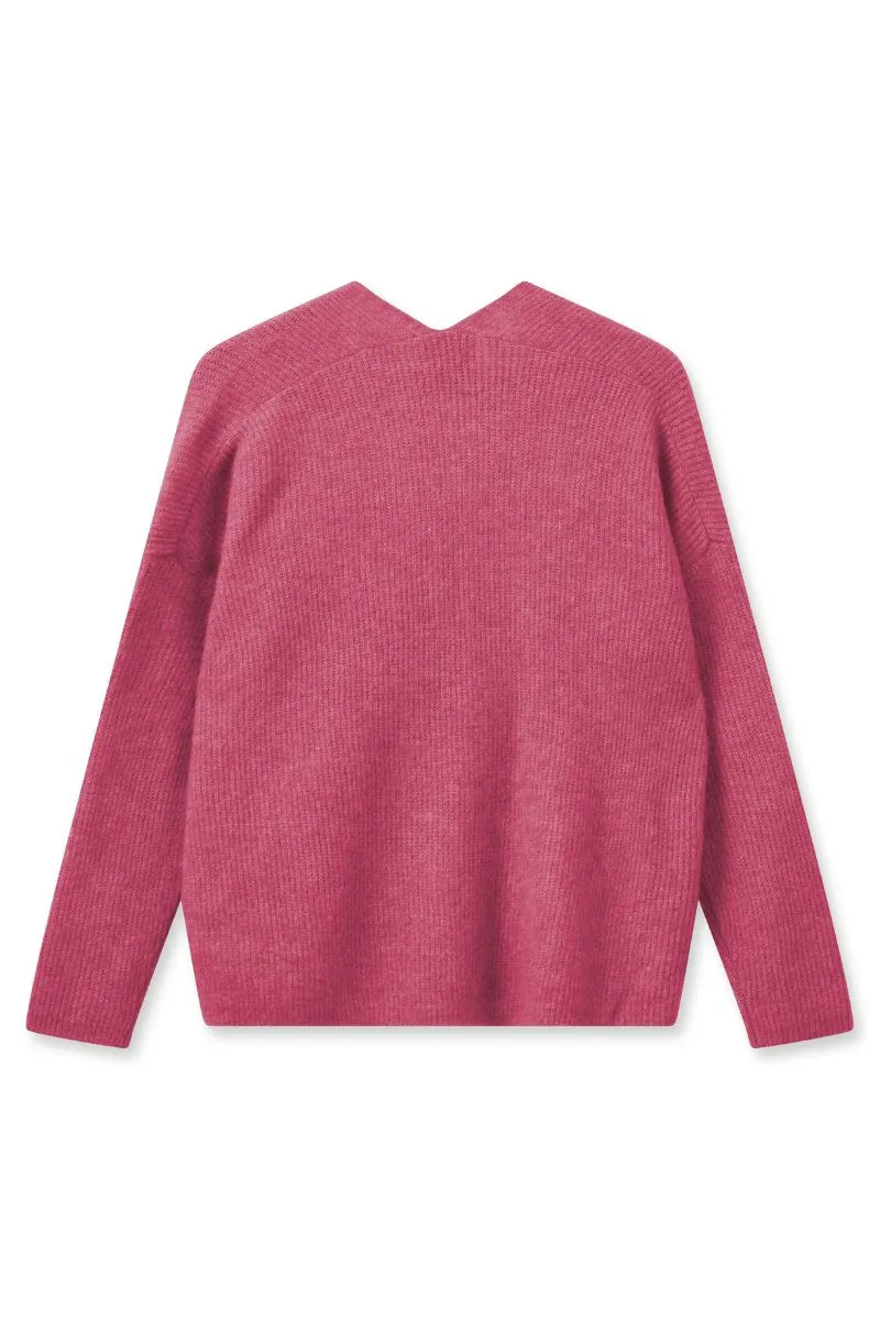 Thora V-Neck Knit | Camellia Rose | Strik fra Mos Mosh