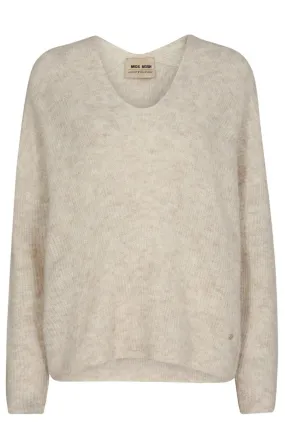 Thora V-neck Knit | Doeskin | Strik fra Mos Mosh