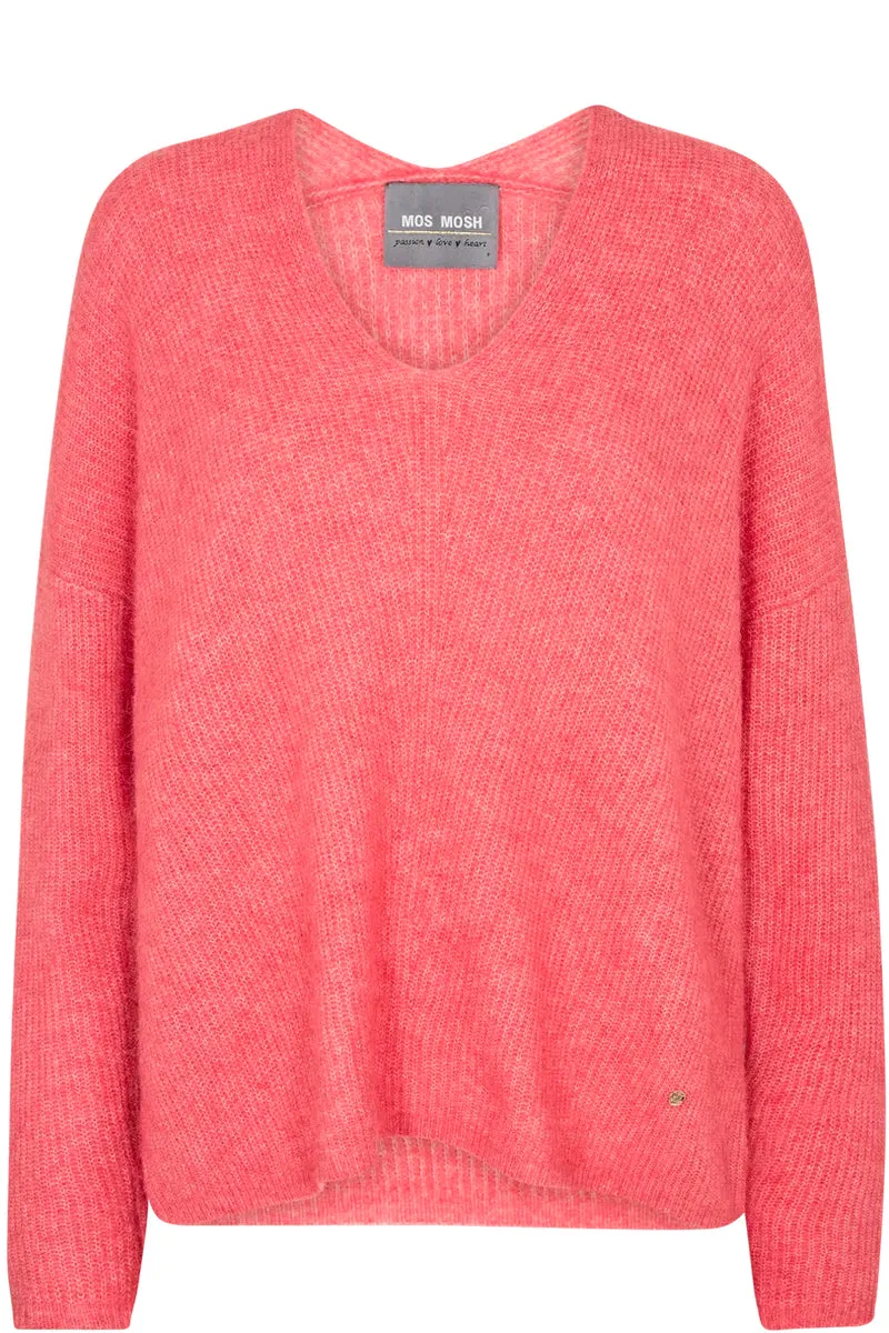 Thora V-neck Knit | Faded Rose | Strik fra Mos Mosh