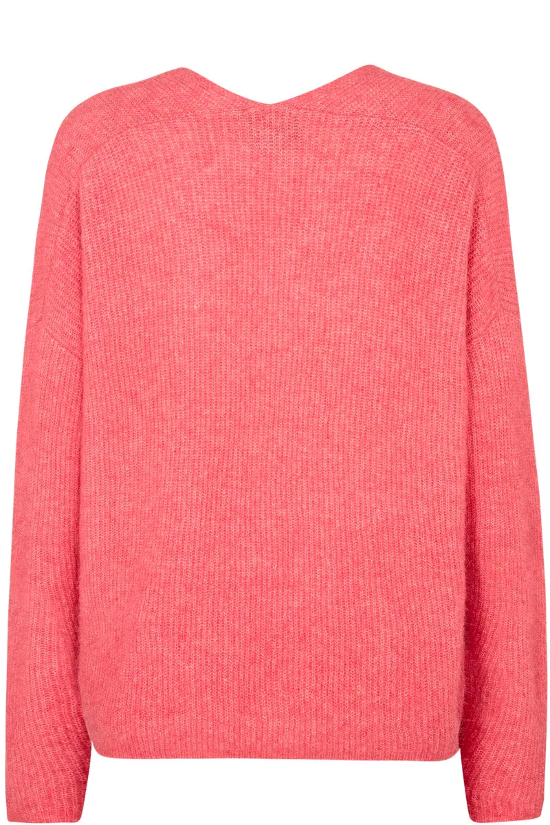 Thora V-neck Knit | Faded Rose | Strik fra Mos Mosh