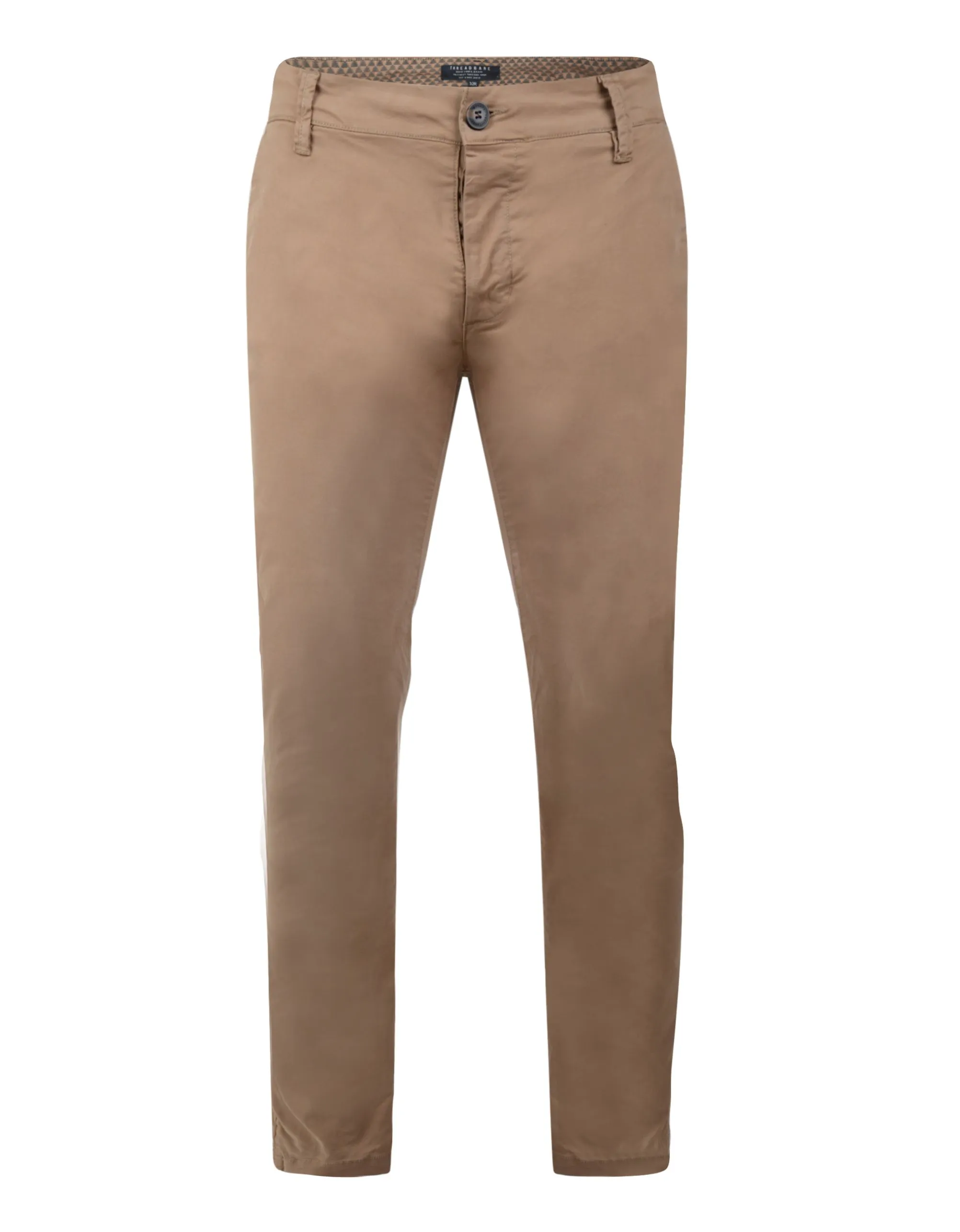 Threadbare Saloon Slim Fit Cotton Chinos Dark Stone