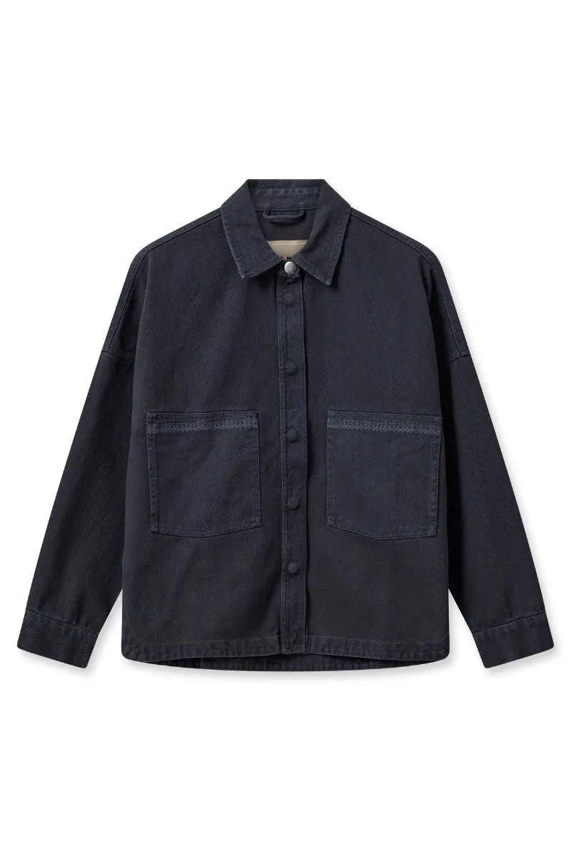 Tia Embroidery Cotton Shirt | Salute Navy | Skjorte fra Mos Mosh