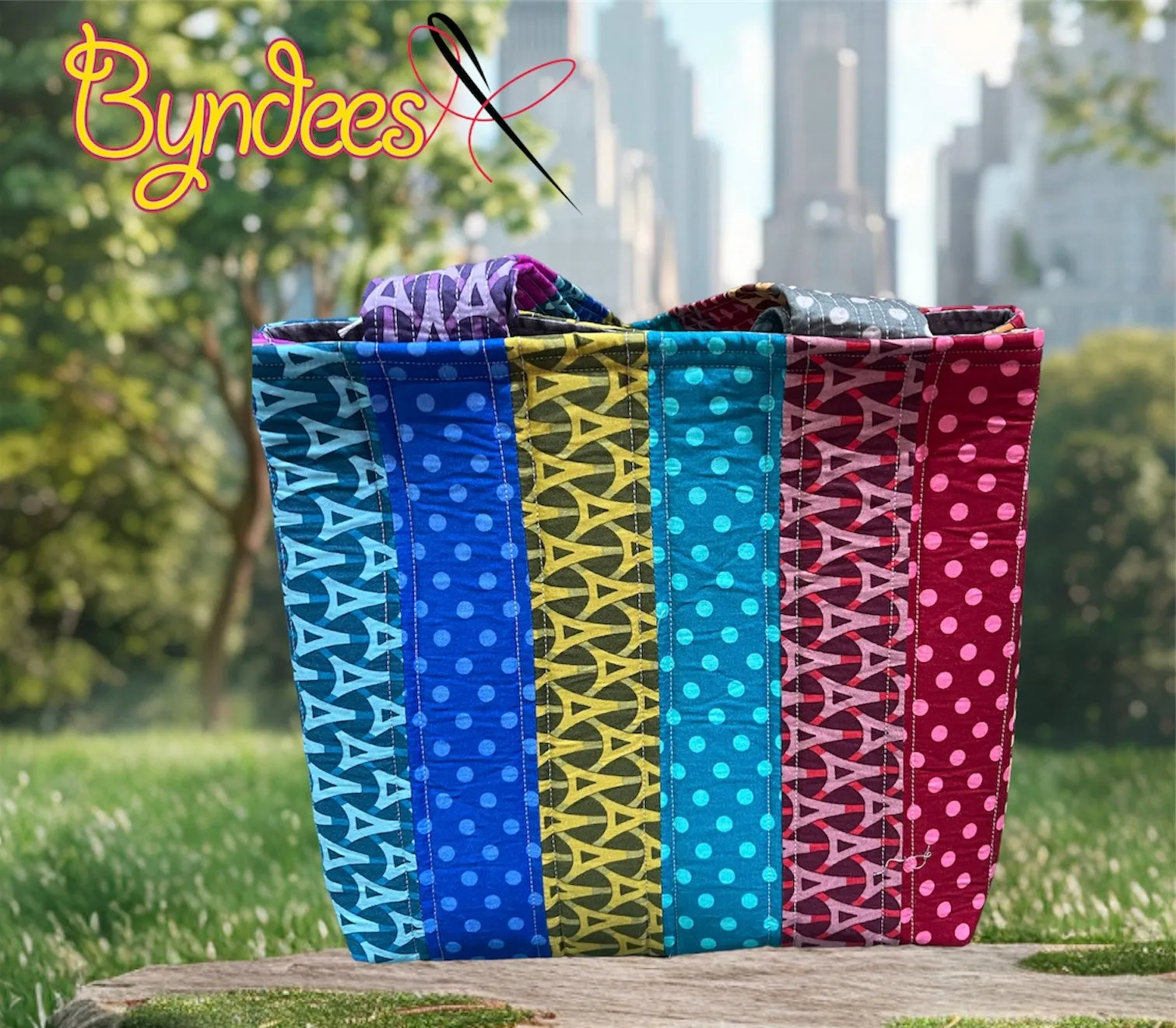 Totally Fun Bag - Dots & Arrows with Grey Lining