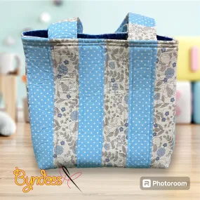 Totally Fun Bag - Lambs & Flowers with Blue Lining