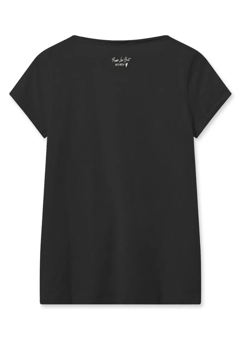 Tulli V-SS Basic Tee | Black | T-shirt fra Mos Mosh