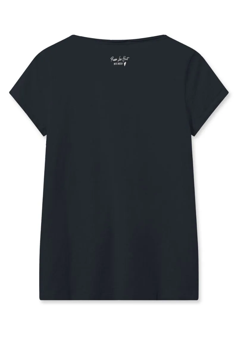 Tulli V-SS Basic Tee | Salute Navy | T-shirt fra Mos Mosh