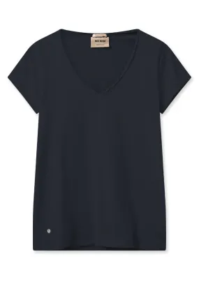 Tulli V-SS Basic Tee | Salute Navy | T-shirt fra Mos Mosh