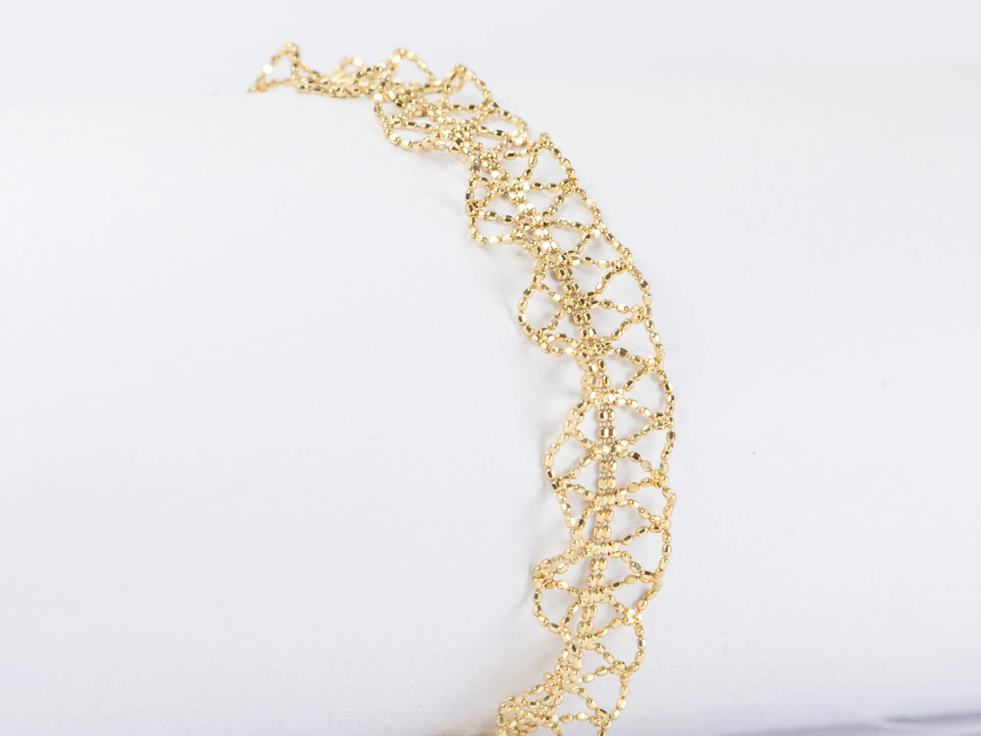 Twist French Lace-Like Bracelet 18K Gold R2041