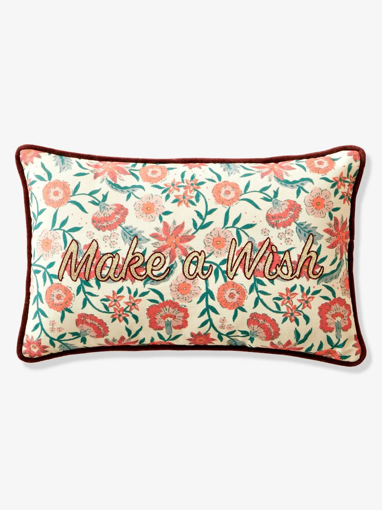 Velour Cushion, Gipsy - pink medium all over printed