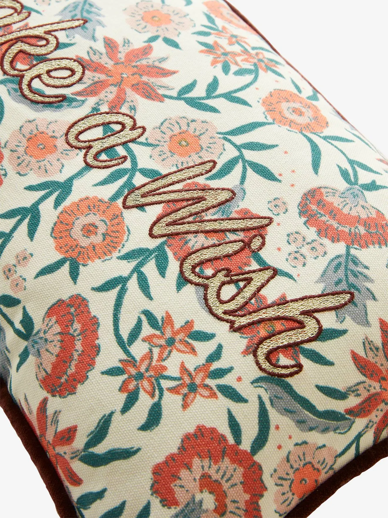 Velour Cushion, Gipsy - pink medium all over printed