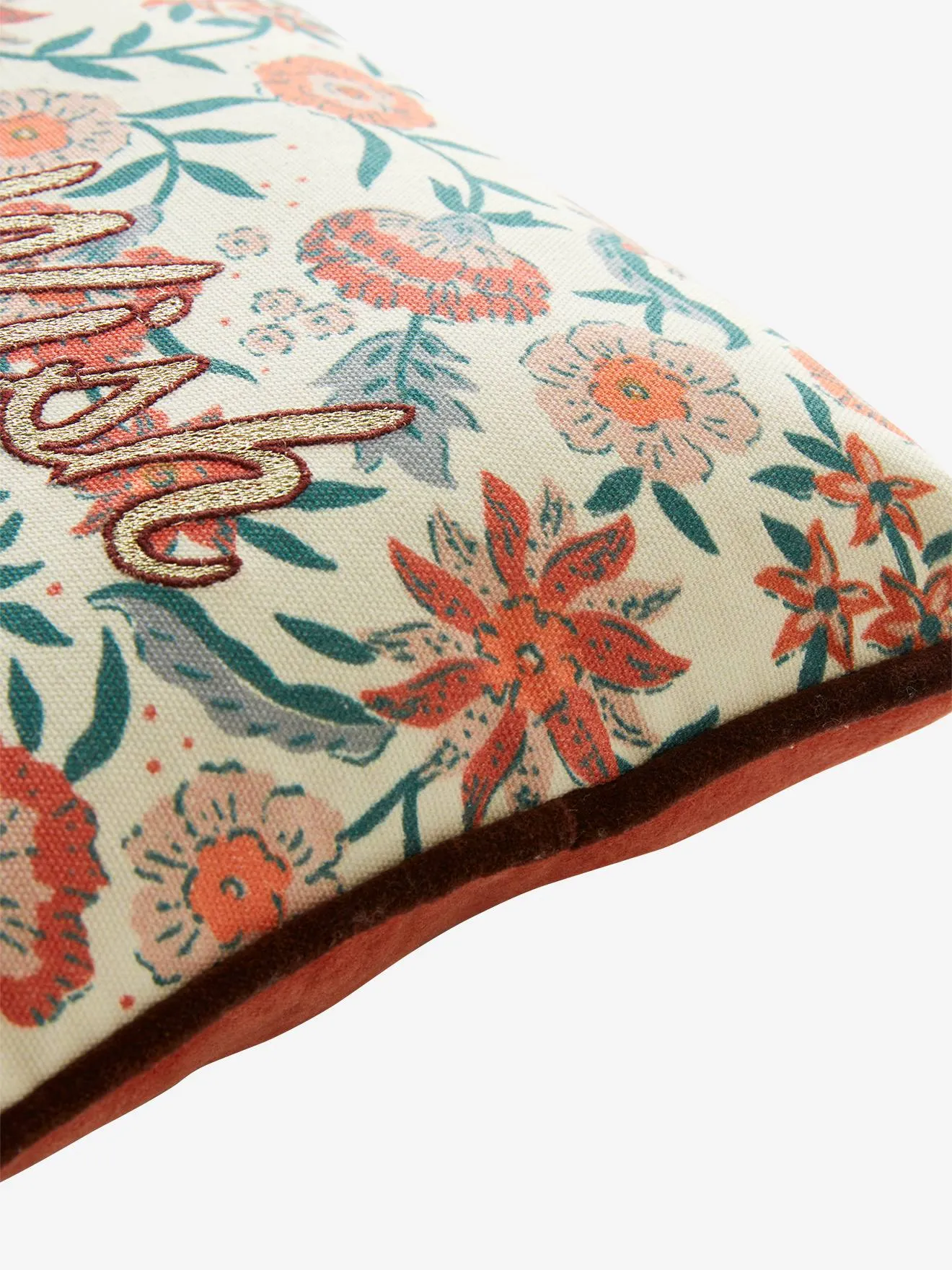 Velour Cushion, Gipsy - pink medium all over printed