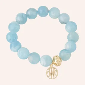 Victoire Aquamarine 13mm Stretch Bracelet