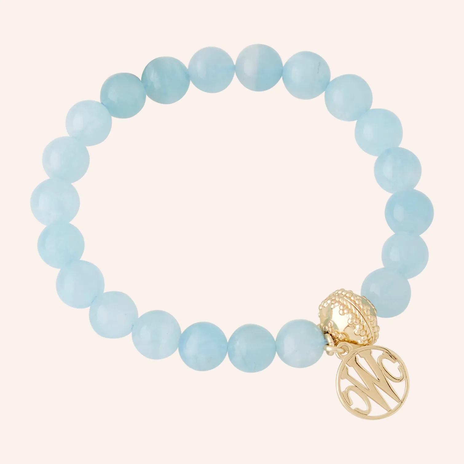 Victoire Aquamarine 8.5mm Stretch Bracelet