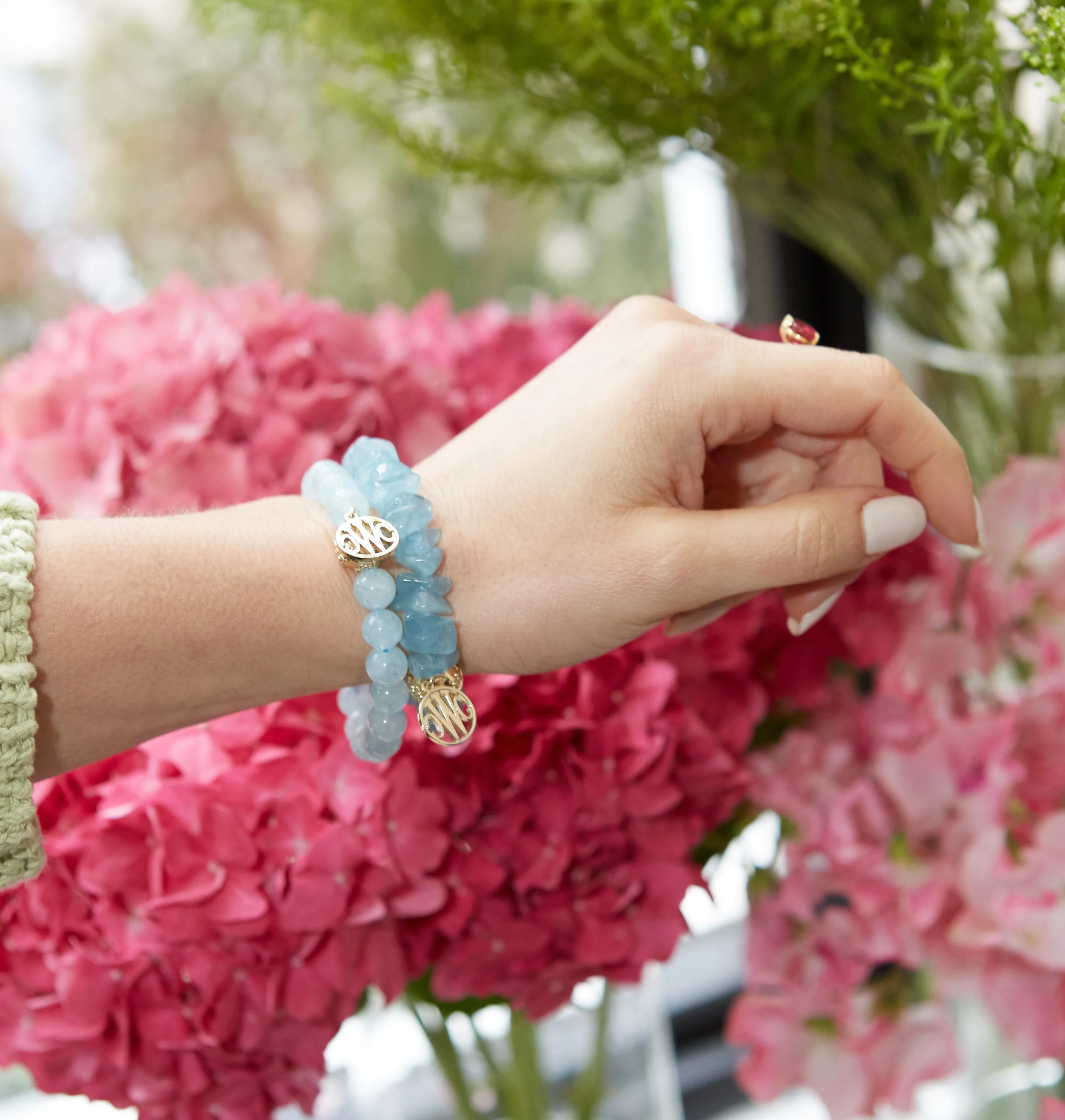 Victoire Aquamarine 9mm Stretch Bracelet