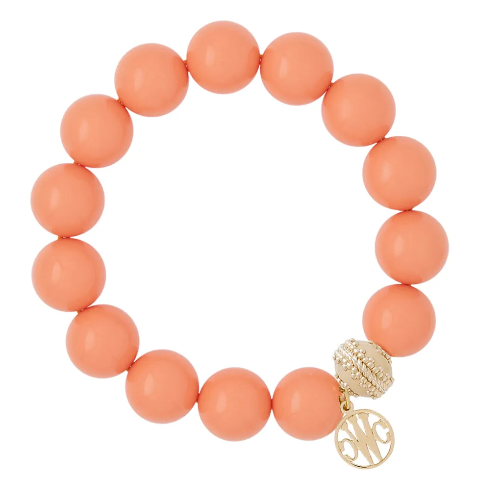 Victoire Dark Peach Coral Stretch Bracelet 14mm