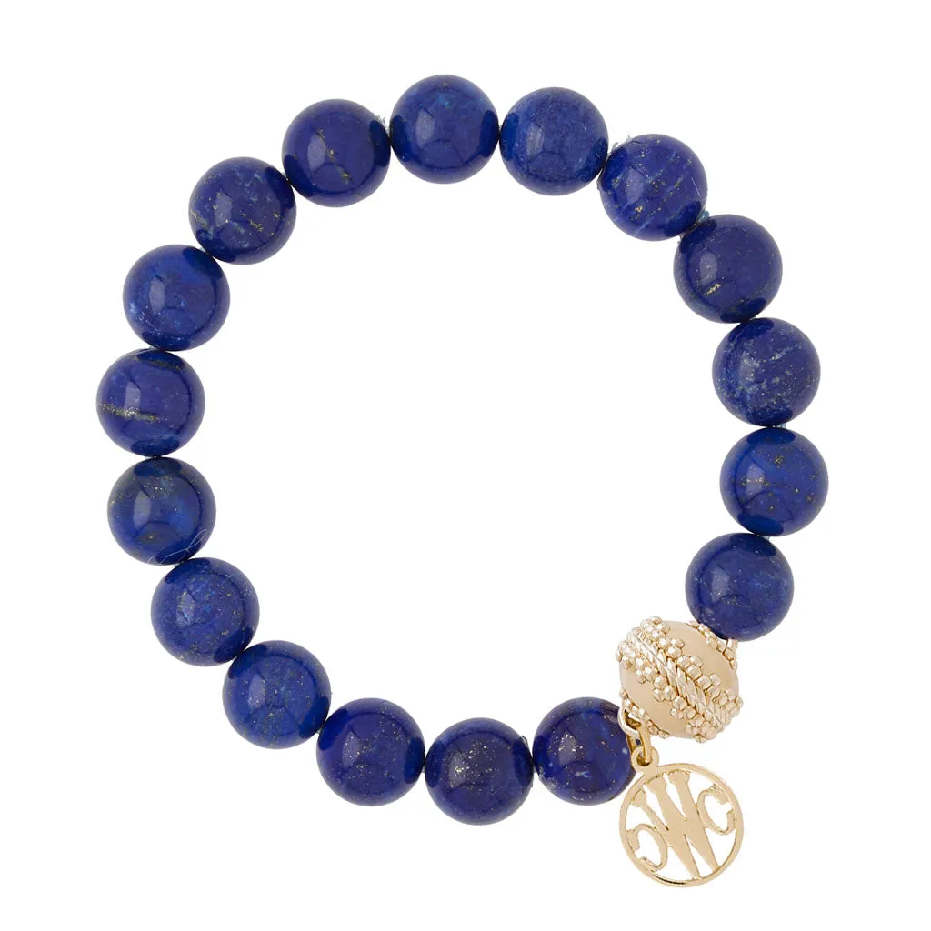 Victoire Reconstructed Lapis 10mm Stretch Bracelet