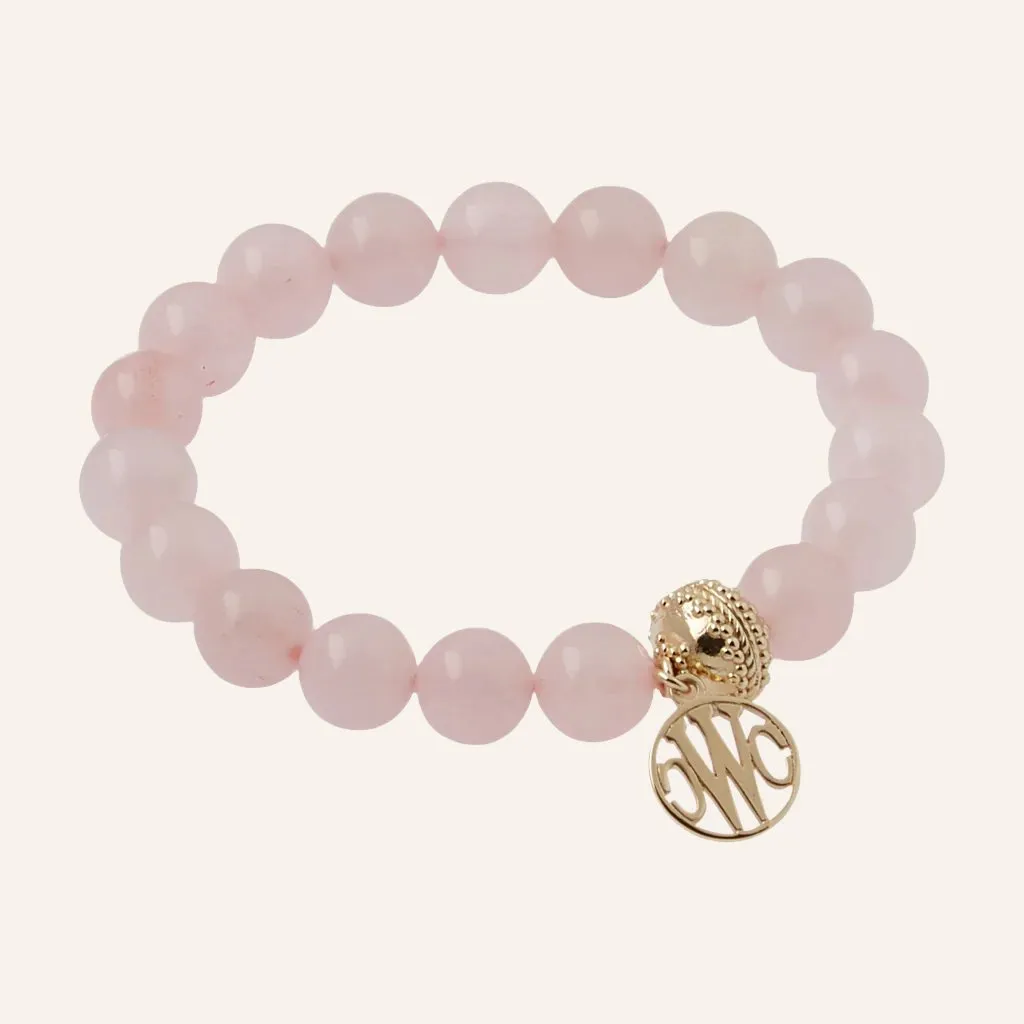 Victoire Rose Quartz 10mm Stretch Bracelet