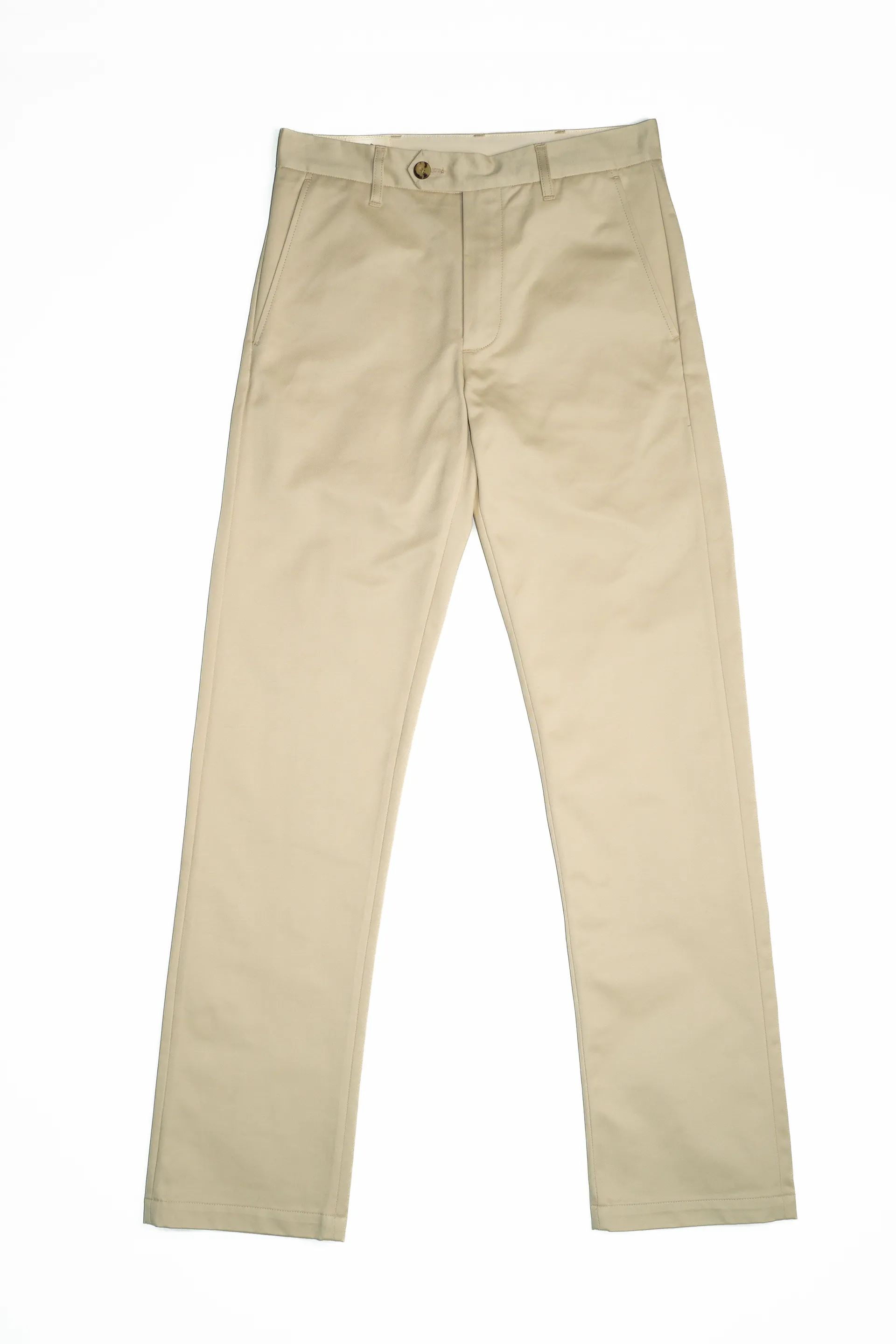 W12 Regular Straight Beige Japanese Twill Mens Chinos