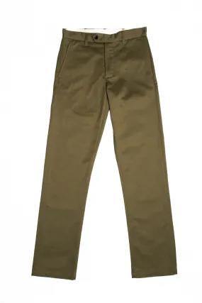 W12 Regular Straight Green Japanese Twill Mens Chinos