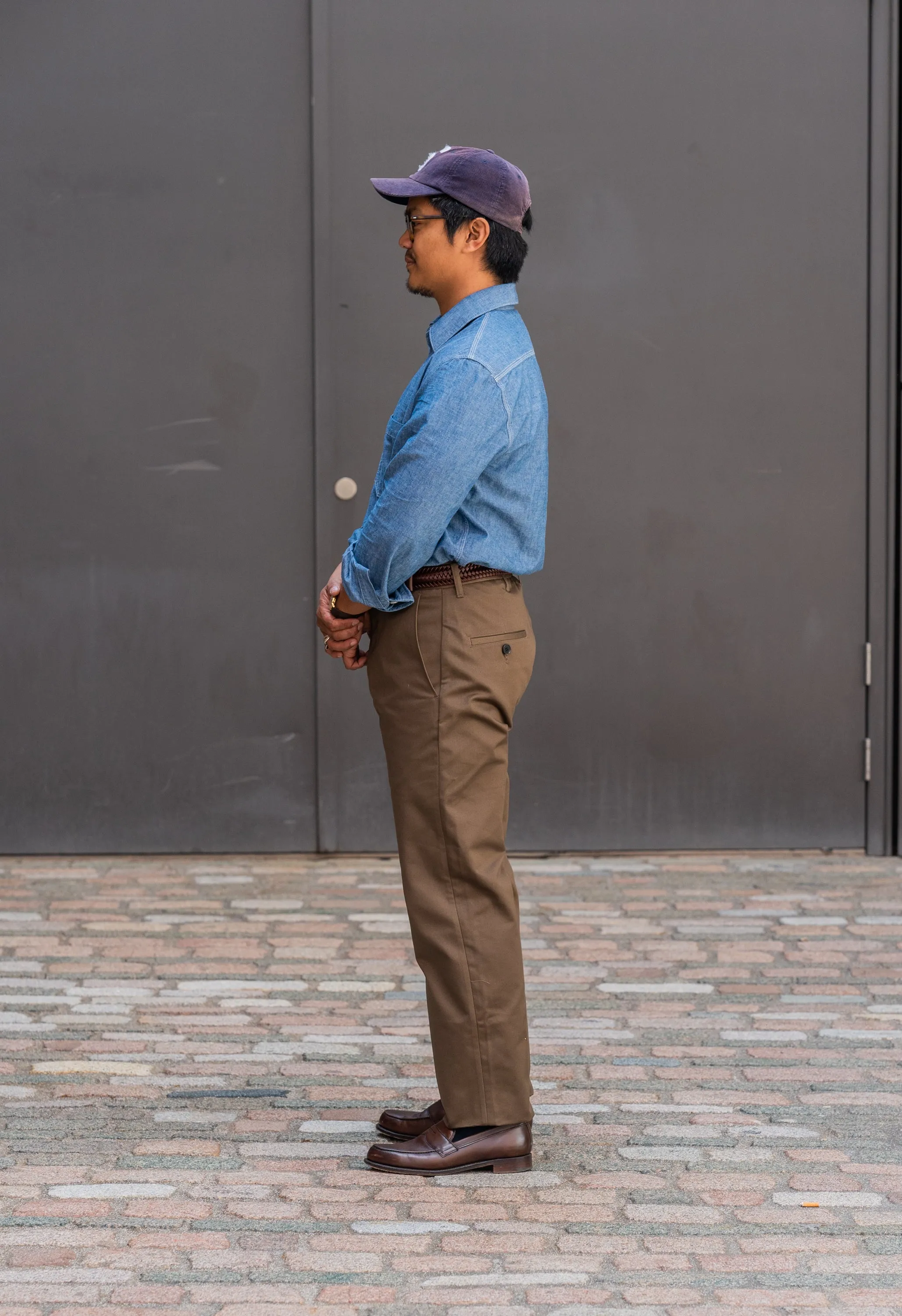 W12 Regular Straight Green Japanese Twill Mens Chinos