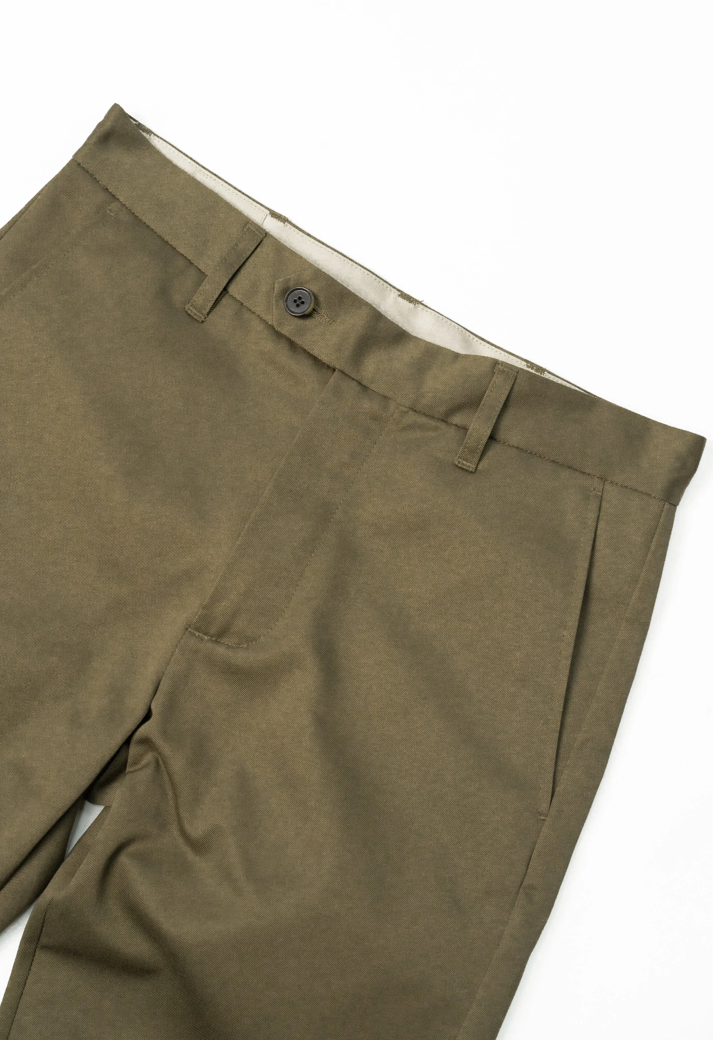 W12 Regular Straight Green Japanese Twill Mens Chinos