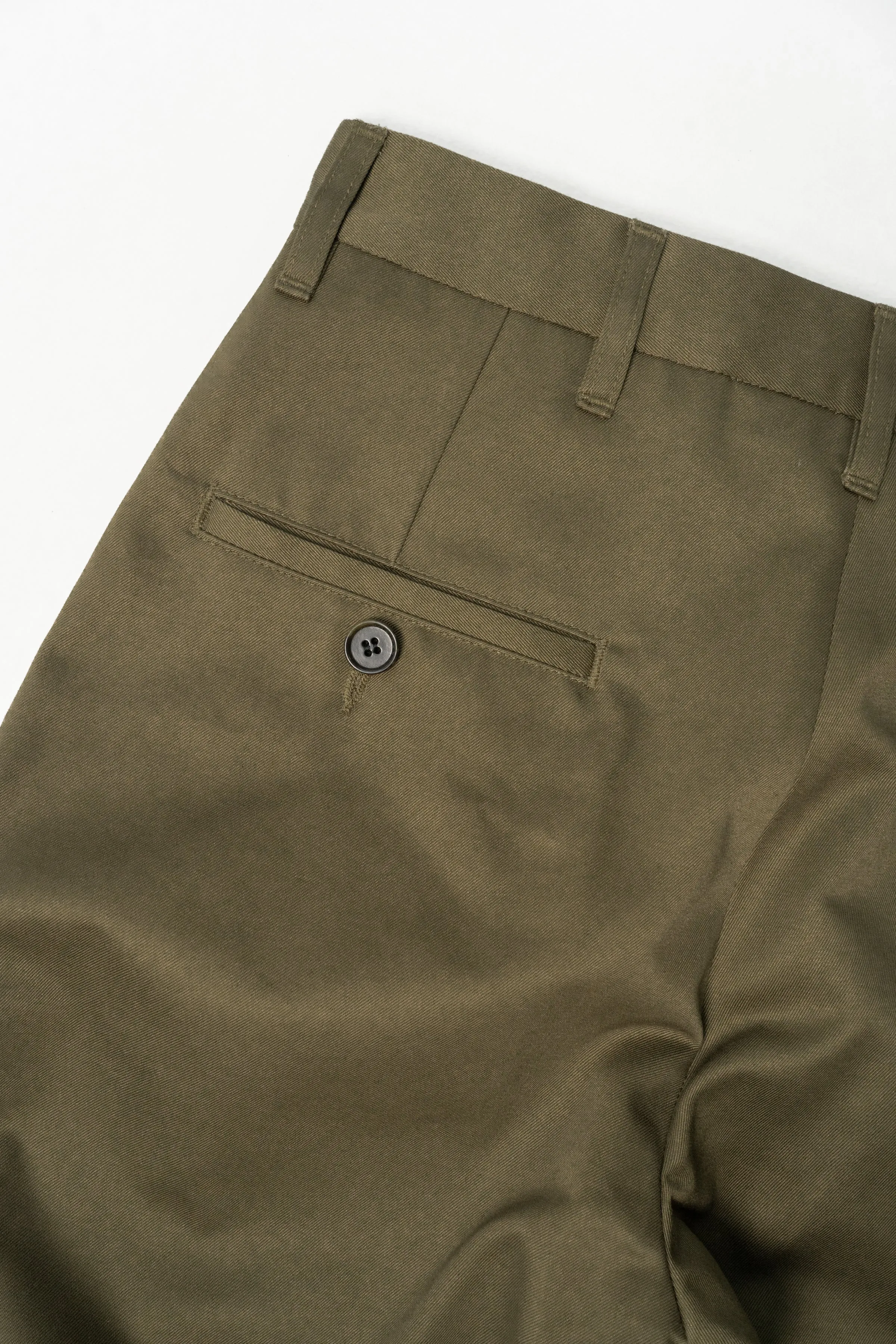 W12 Regular Straight Green Japanese Twill Mens Chinos