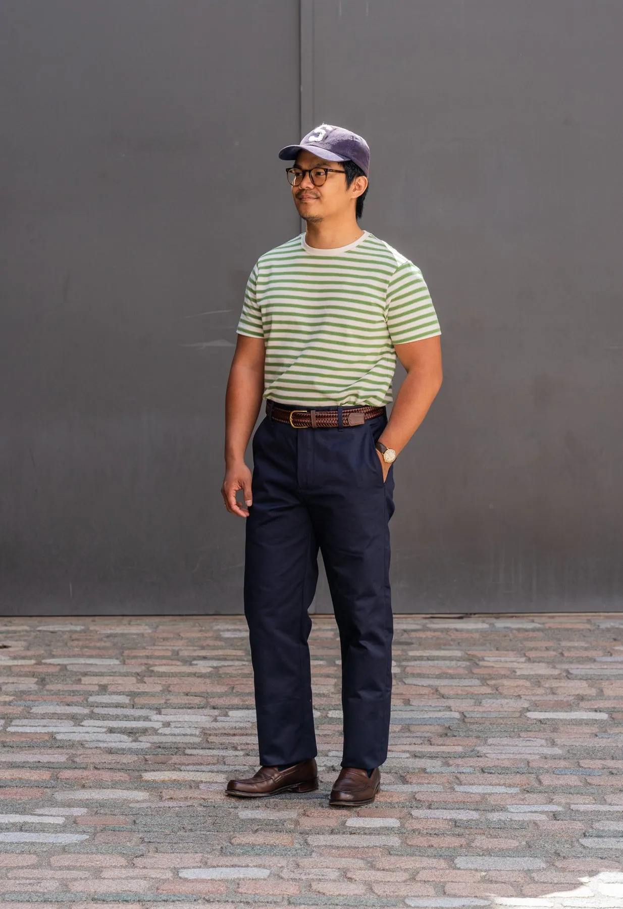 W12 Regular Straight Navy Japanese Twill Mens Chinos