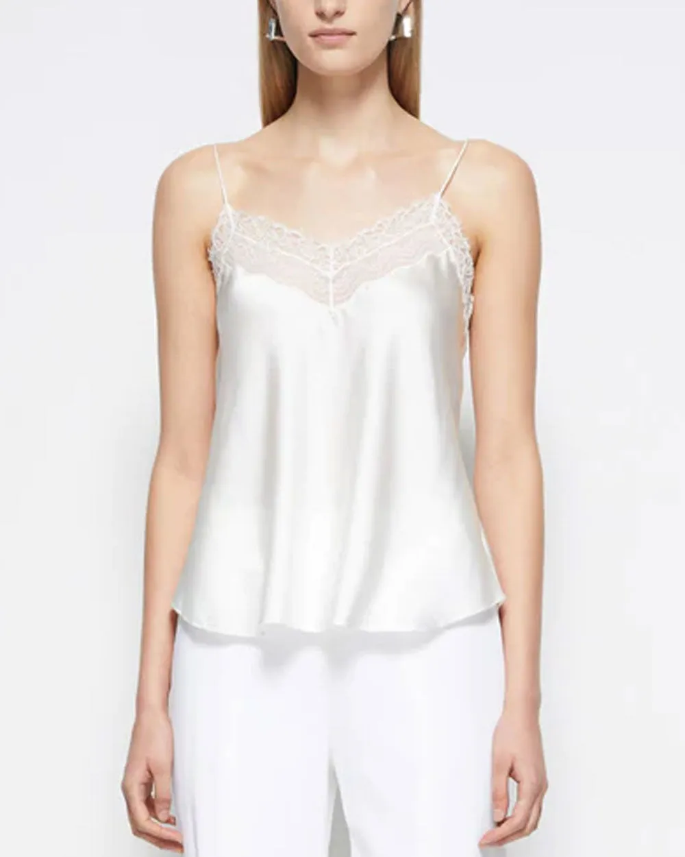 White Silk Lace Erika Cami