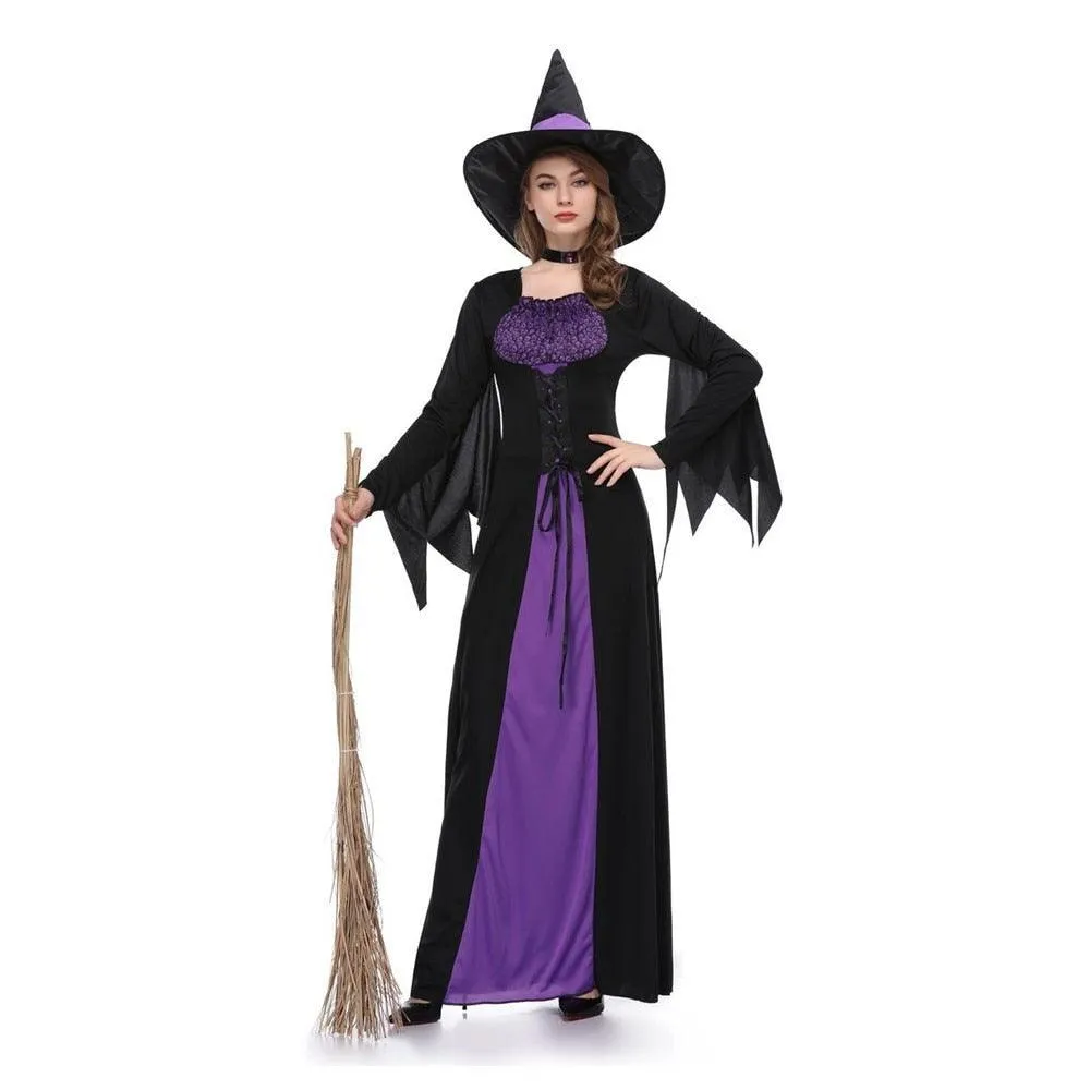 Witch Vampire Scary Purple Carnival Costume