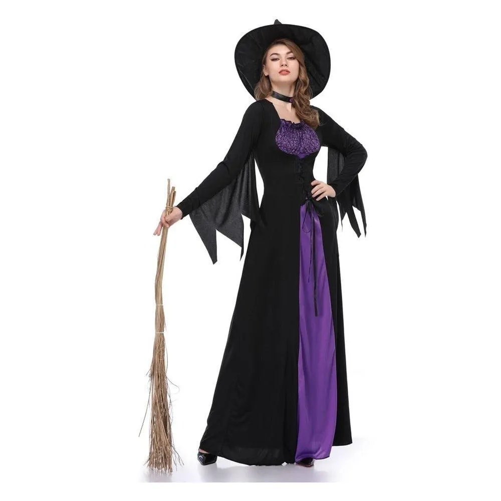 Witch Vampire Scary Purple Carnival Costume