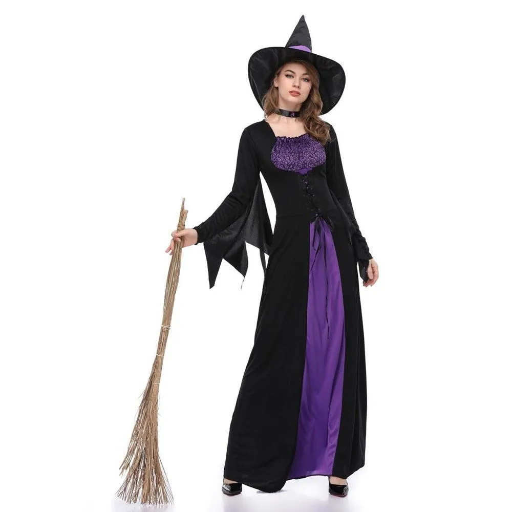 Witch Vampire Scary Purple Carnival Costume